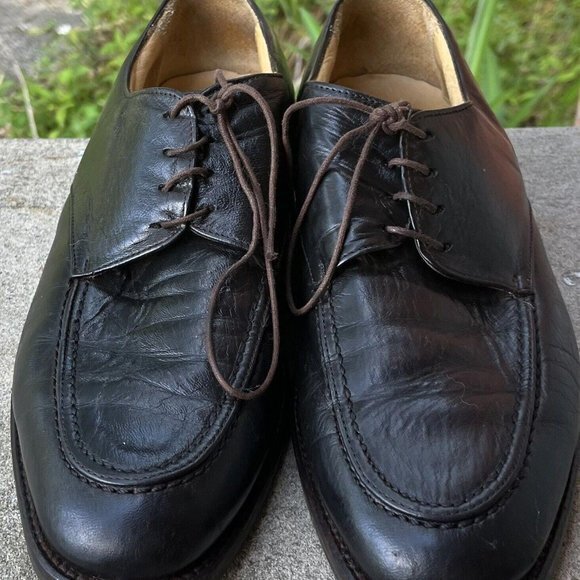 Alfani Men\'s Black Leather Lace Up Dress Shoes Oxfords Italy Made Size 10 M main image 2